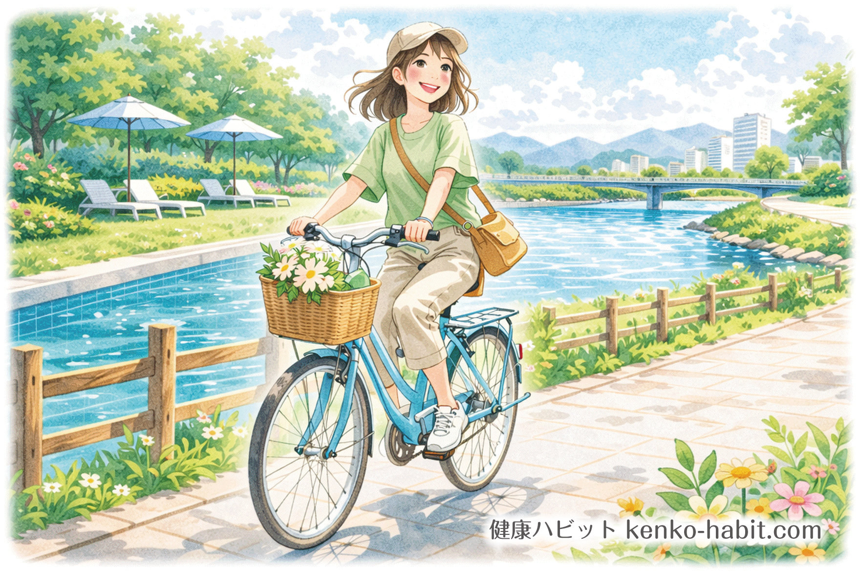 みどりが公園でサイクリング